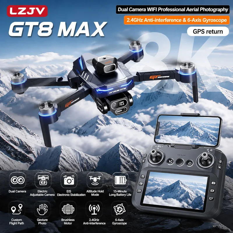 Dron Plegable GT8 Max 8K HD Pr - Drone Camera Night Vision reseña y precio